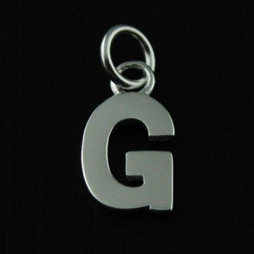 925 Sterling Silver Letter Charms, A-Z Letter Pendant (1 piece) - Picture 8 of 27