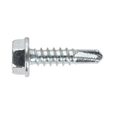 Image of Sealey Self Drilling Screw 4.8 x 19mm Hex Head Zinc DIN 7504K Pack of 100 - SDHX