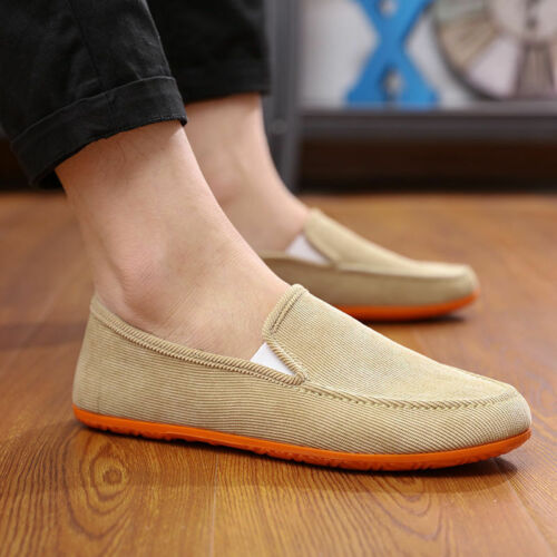 Mens/Summer Breathable Canvas Shoes Comfy Casual Driving Moccasins Loafers Flats - Picture 15 of 25