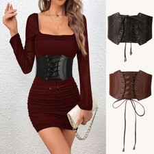 Women Gothic Style Elastic Waist Corset Adjustable Drawstring for Casual Dress