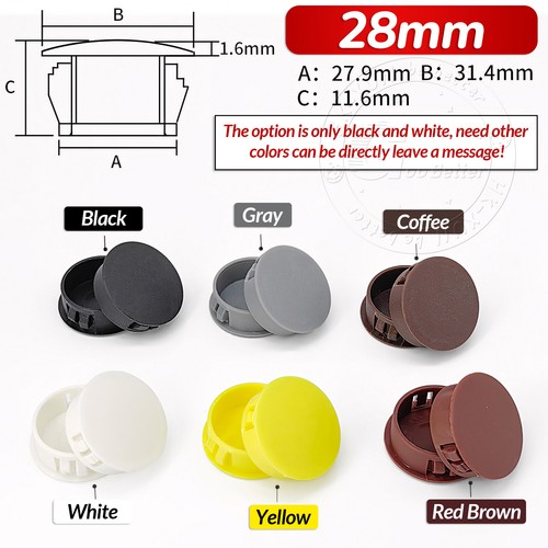 Hole Plugs Plastic Blanking Masking Finishing Inserts / Black or White 5-60 mm - Picture 21 of 32
