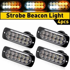 4 Amber Pcs Strobe White Lights Flash Lamp Super 12-smd Led Bright Replacement