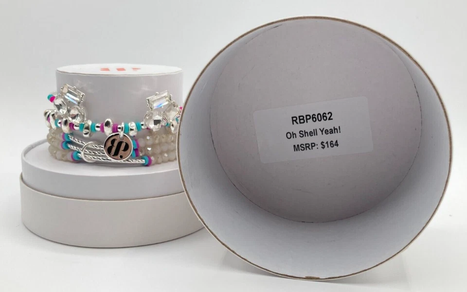 Bomb Party Summer Stacks 2023 Oh Shell Yeah Set of 3 Stack Bracelets RBP6062 - Image 2 of 4