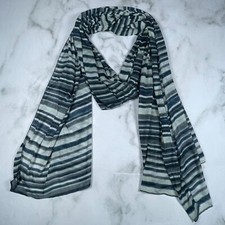 Elegant Gray Tones Stripes Lightweight Scarf