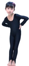 Kids Long Sleeve Dance Gymnastics Catsuit All In One Unitards Leotard Lycra