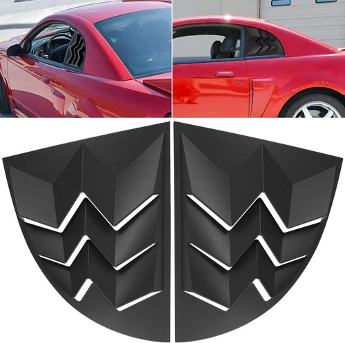 Pair Side Window Louvers Sun Shade Cover Matte Black for Ford Mustang 1999-2004 - Picture 7 of 7