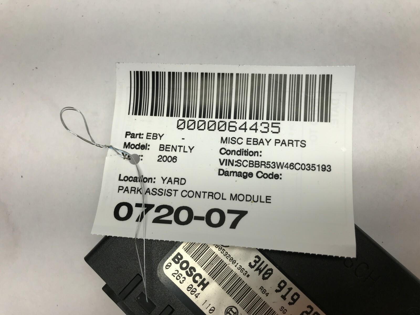 06-12 BENTLEY CONTINENTAL FLYING SPUR PARK ASSIST MODULE OEM PDC CONTROL 
