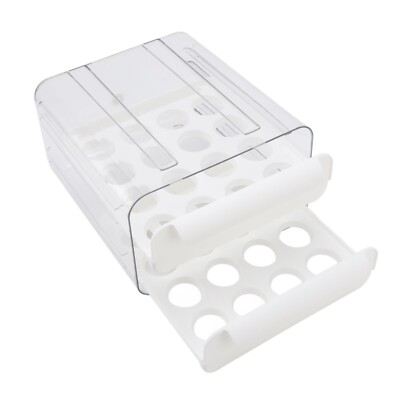 Egg Storage Box, Egg Holder Transparent Double Layer Large Capacity Durable Spac