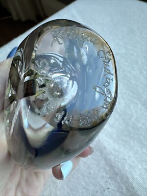 Vintage Zellique Studio Art Glass Floral Heart Shaped Perfume