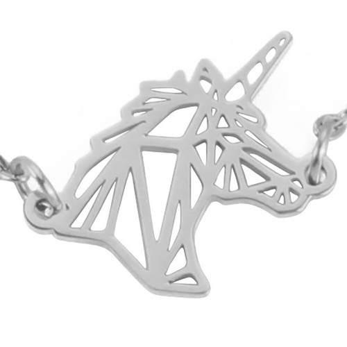 Pulseras Colgantes Unicornio Grúa Origami Mujeres Niñas Acero Inoxidable Animal Dije - Imagen 16 de 24