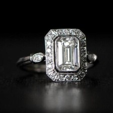 2.50Ct White Round Cut CZ Antique Style Art Deco Wedding Ring In Sterling Silver