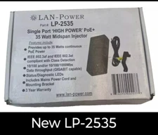 NEW! LAN Power Single Port High Power/PoE Plus Midspan Injector LP-2535 