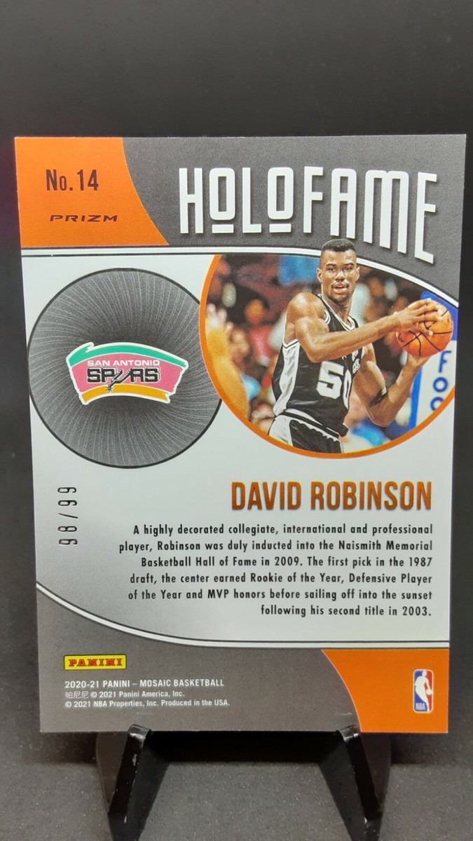 David Robinson 2021 Mosaic Blue Reactive HoloFame #98/99 Spurs