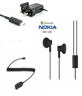 Genuine Microsoft Nokia Mains & Car UK AC-18X Charger Bundle Lumia 1020 630 152