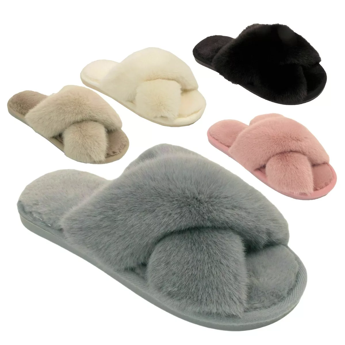 Fluffy mule slippers best sale uk
