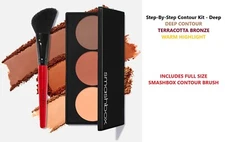 Smashbox Step By Step Contour Kit Deep with Brush 0.40 oz. NIB
