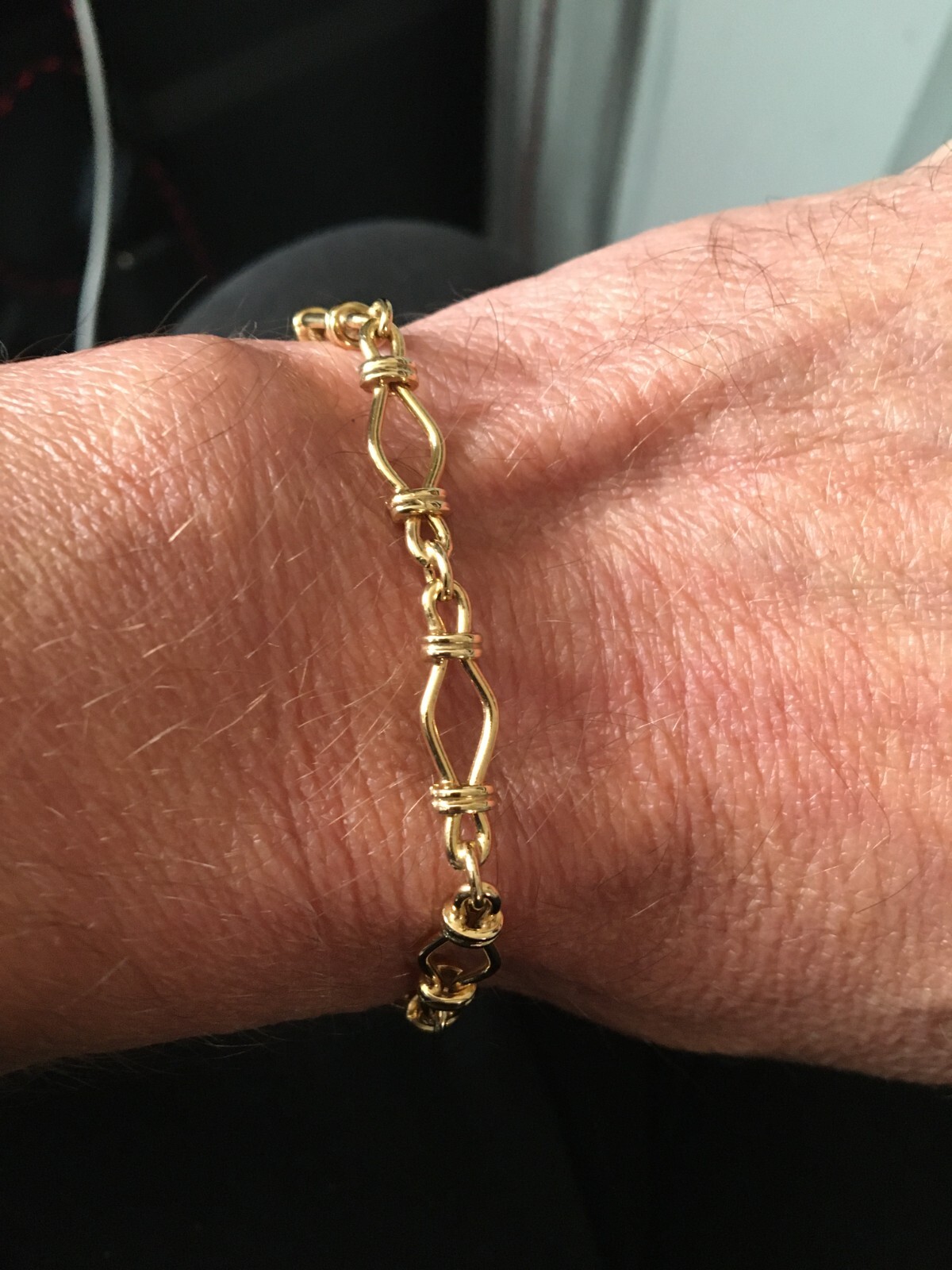 Beautiful 8" 375 9ct Yellow Gold Openlink Fancy Design Womens Bracelet