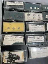 Mixed Lot of 19 Containers Of Vintage Button Covers Victorian Romantic