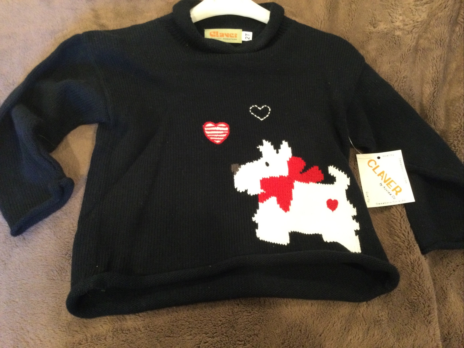 NWT Claver Dog w/ Heart sz 2t Rollneck Sweater eBay