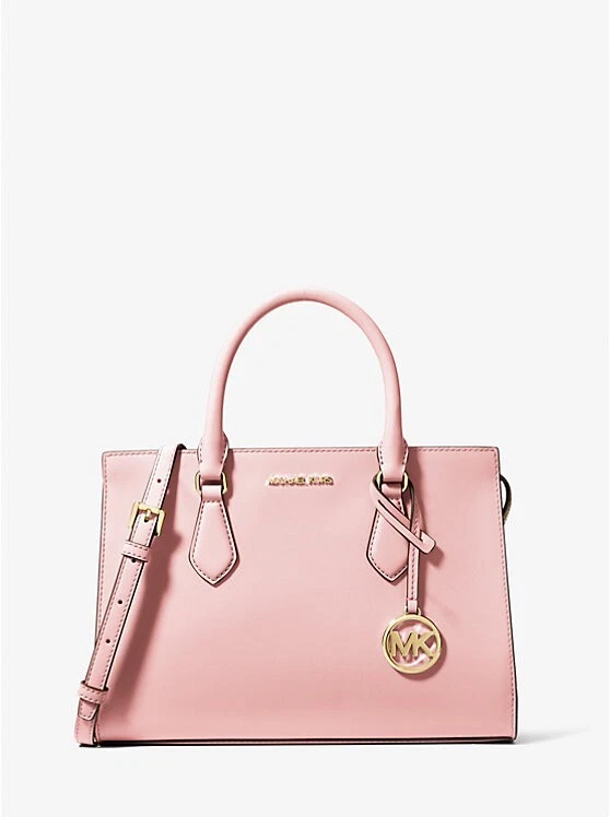 Michael Kors Sheila Medium Center Zip Crossbody Satchel Bag Powder Blush Pink - Image 2 of 4
