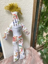Dammit Doll Multicolor Stuffed Yarn Hair, Embroidered Face, Poem Stress Relief