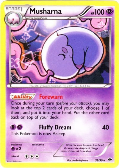 1x Musharna - 59/99 - Rare NM-Mint Pokemon BW - Next Destinies