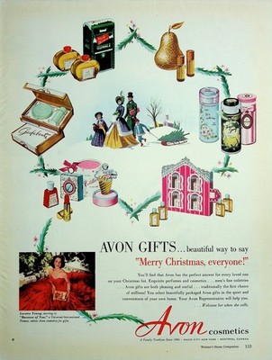 Original 1952 Vintage Health & Beauty Ad: Christmas gift from Avon Cosmetics