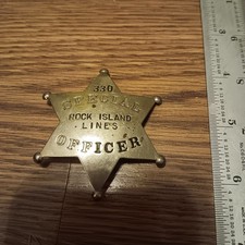 Vintage Special Officer Obsolete Railroad star Badge. #376 Rock Island lines