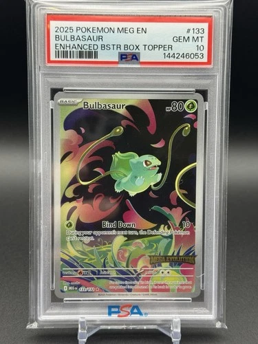 2025 Pokemon Mega Evolutions Bulbasaur stamped  133/132 PSA 10