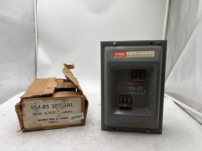 #ad #ad Federal Pacific FPE 104 8S Stab Lok Load Center Panel w 6 Breakers Vintage $199.99