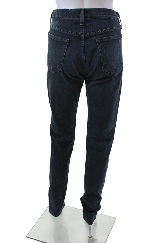 Rag & Bone Womens Cotton Slip-On Zipped Jeans Black Size 31 - Image 3 of 4