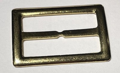 Shiny Gold Metal Center Bar Slide Buckle Tri-Glide 1-7/8'' Vintage