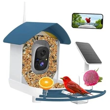 Bird Feeder with Camera,AI Identify Birds Species,Smart Bird Camera Navy Blue