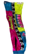 ANSWER RACING Motocross Pants Men's Size 30 Neon Blue Pink Yellow Made Finland