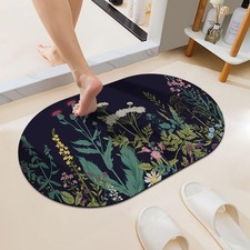 Wild Flowers Super Absorbent QuickDrying Bathroom Mat NonSlip 16x24 In Rug
