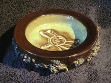 Stoneware Art Pottery Trinket Dish Glit Iceland With Sun Design Made With...