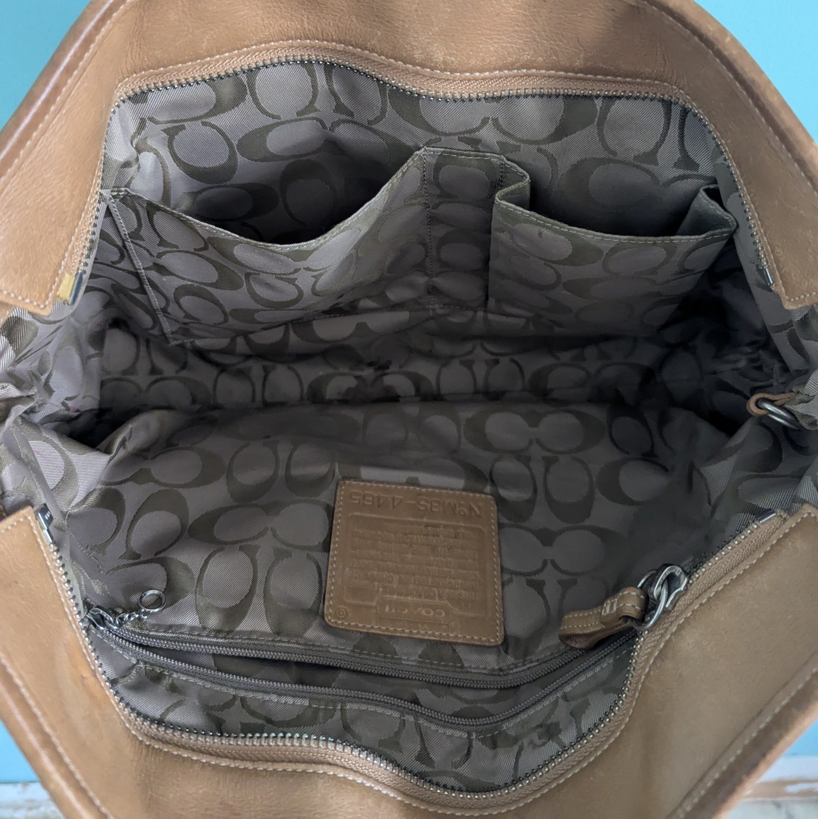 Authenticated Coach Hampton Beechnut Tan Pebbled … - image 10