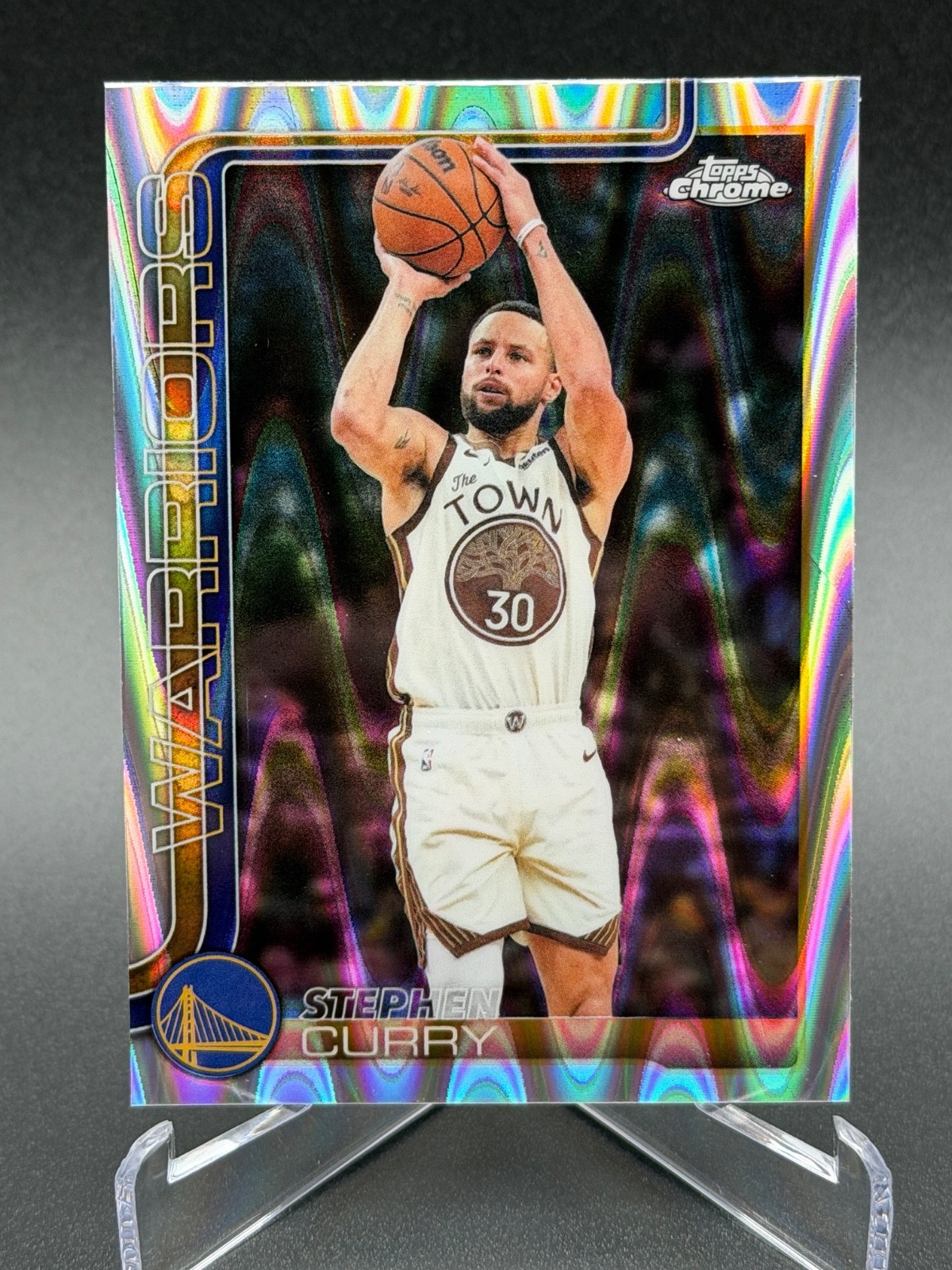2025-26 Topps Chrome Update Basketball - Stephen Curry RayWave Refractor #14