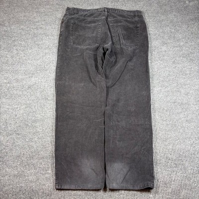 Faded Glory Originals Pants Mens 36x30 Corduroy Black Soot Straight Leg