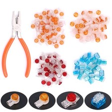 200-Pcs Data Phone Wire Butt Splice 2/3 Ports UY/UR/UB Crimp Terminal Connectors