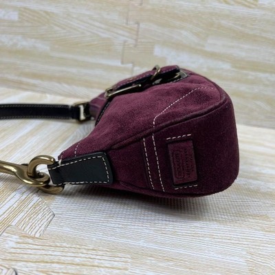 COACH Soho Purple Suede Shoulder Bag 8E89 Accessory Pouch Vintage