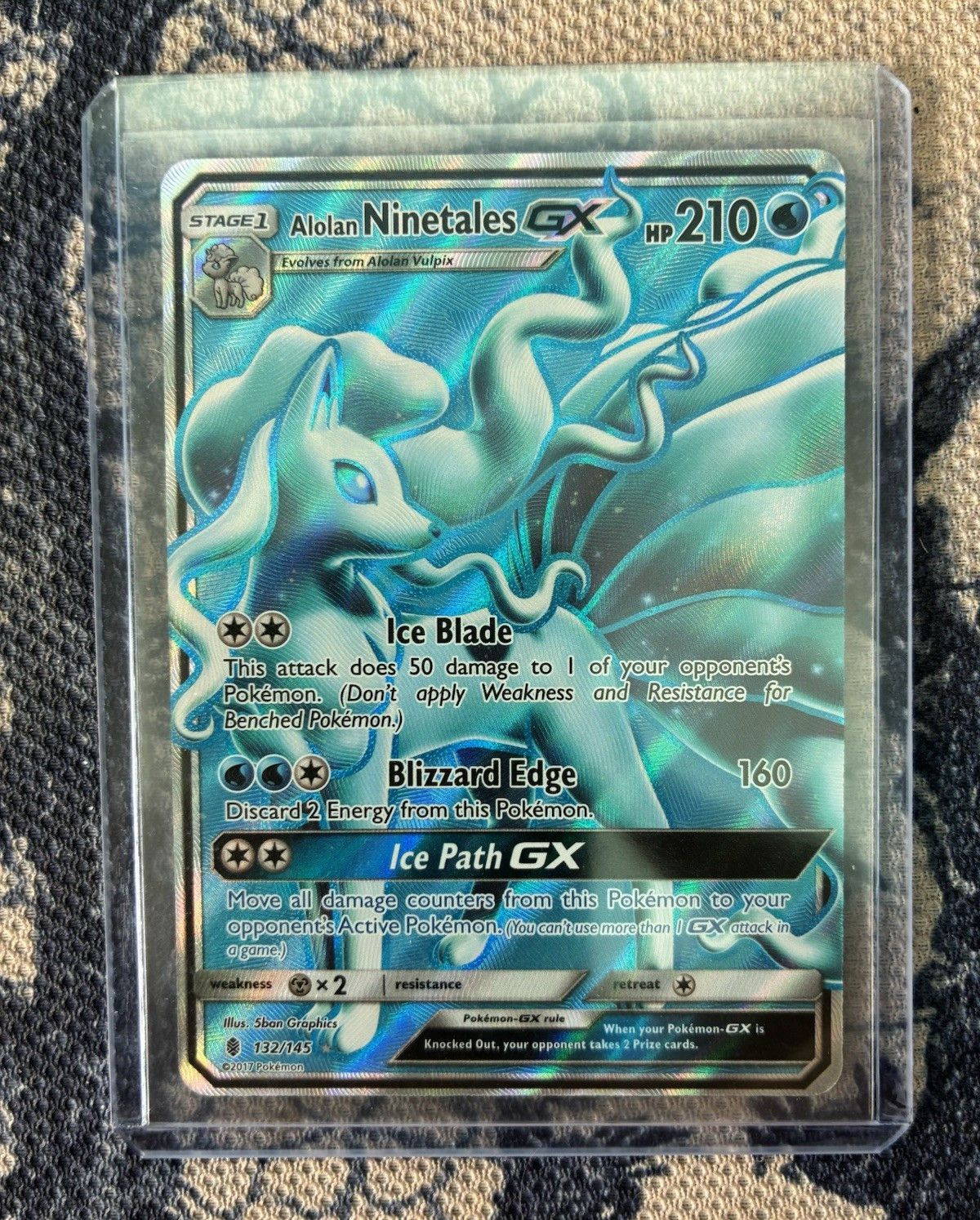 Alolan Ninetales GX #132/145 SM Guardians Rising Full Art Holo UR 210 HP EN
