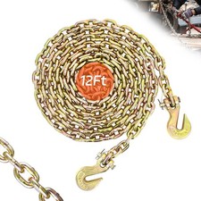 1/4" Tow Chain | WLL 3,300 Lbs | 12FT High Strength G80 1/4 Inch x 