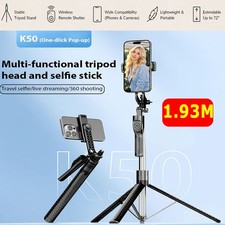 75" Cell Phone Selfie Stick Tripod Wireless Remote Extendable for iPhone/Android