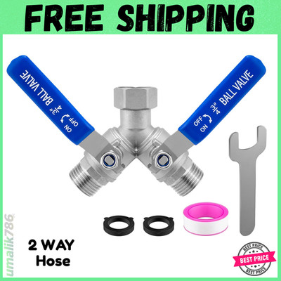 Garden Hose Splitter 2 Way Heavy Duty 304 Stainless Steel Water Hose Splitter