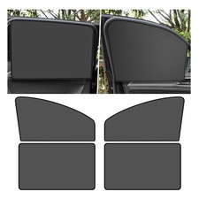 4PCS Car Side Window Sun Shades, Auto Window Sunshades Privacy Curtains Black...