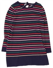 Joules Damen Langarm Zeltkleid UK 14 Medium marineblau gestreift Baumwolle BR16