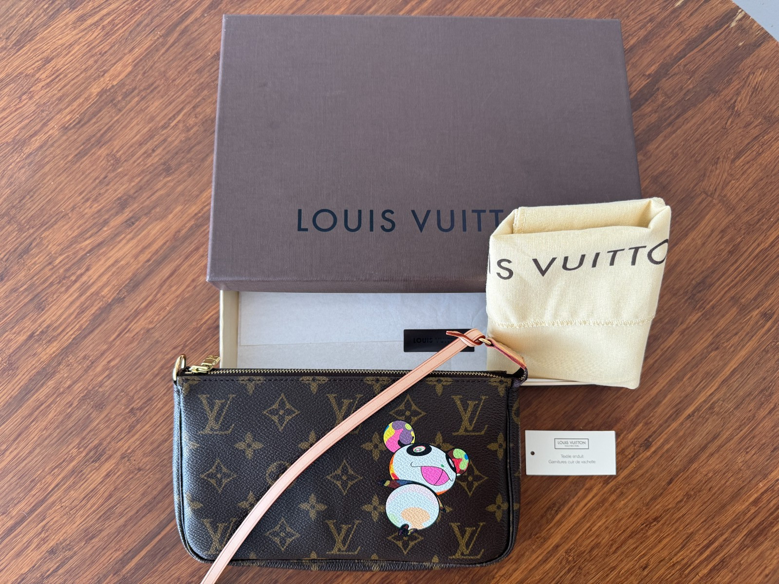 Never used Louis Vuitton Monogram Panda  Pochette Accessories Takashi Murakami