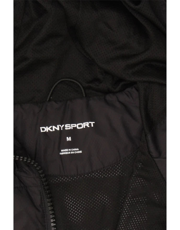 DKNY Hombres Capucha Cremallera Cuello Pullover Chándal Top Medio Negro Poliéster CY63 Foto 3 de 3