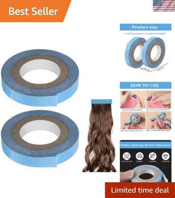 Invisible Blue Hair Extension Tape - 3 Yards Double-Sided for Professional Use